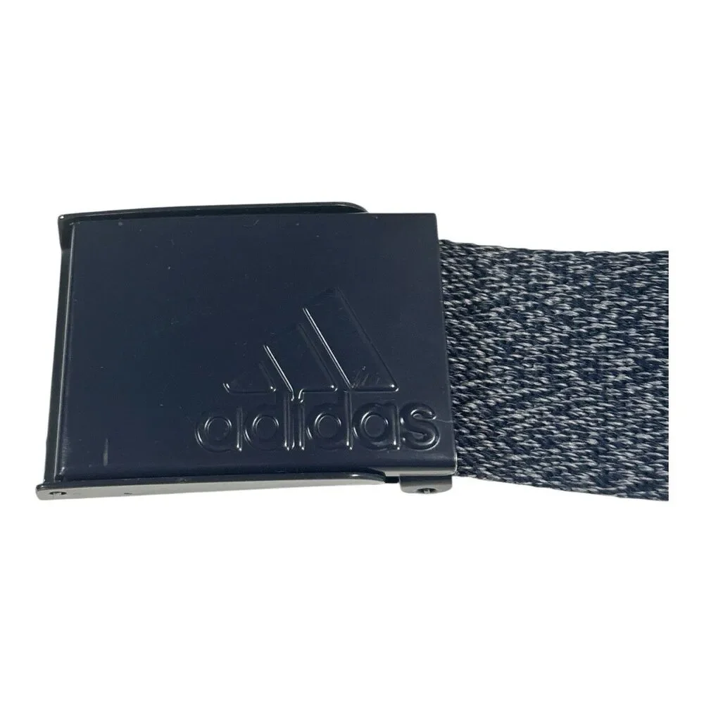 Adidas Mens Golf Webbing Belt Navy Blue Reversible Adjustable Metal Buckle 48”